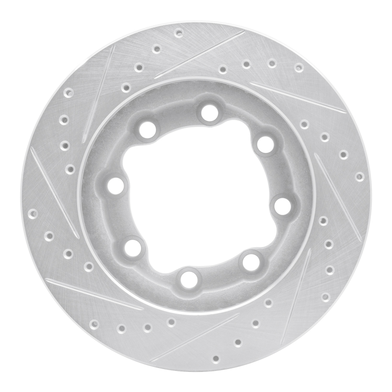 Chevrolet K3500 Brake Rotor (1) - Front Right - R1 Concepts - Drilled & Slotted - Silver - `92-`00